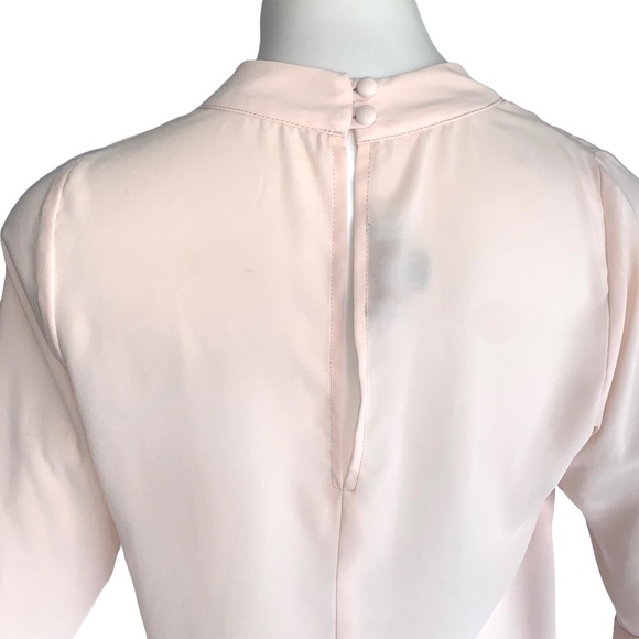 Veronica M. Cut Out Choker Style Blush Bell Sleeve Blouse - Picture 11 of 11